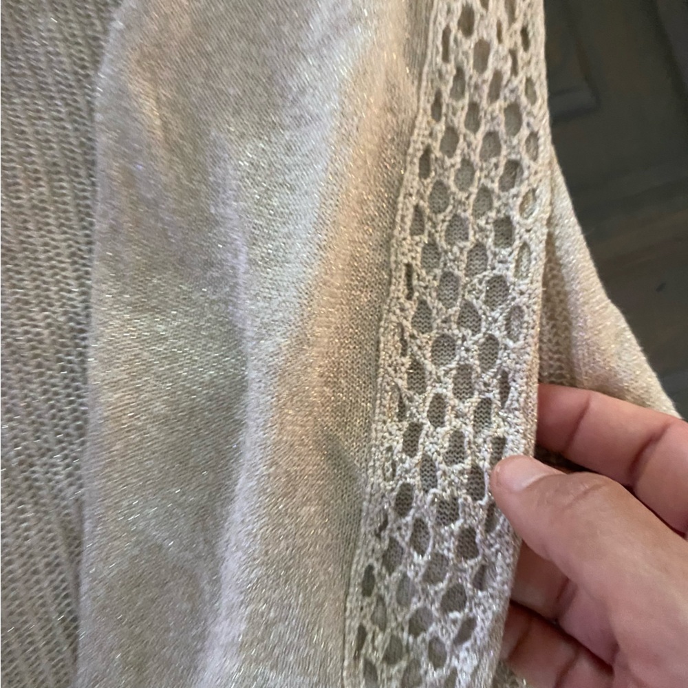 Lucky Brand Knit Gold and Cream Sweater - Picture 5 of 11